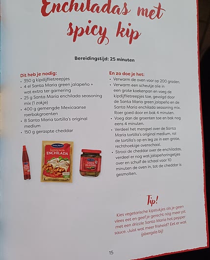 Enchiladas met spicy kip