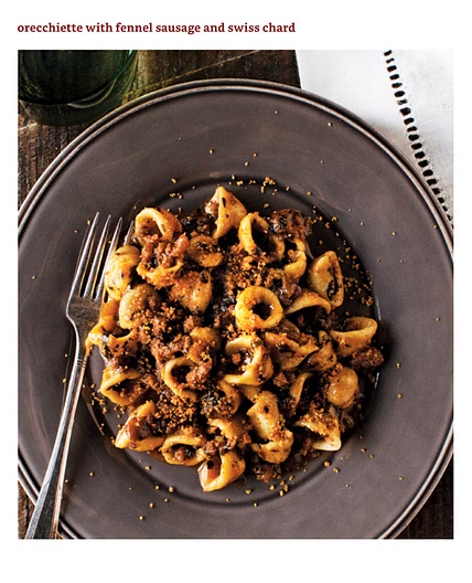 Orrichiette with fennel sausage and Swiss chard