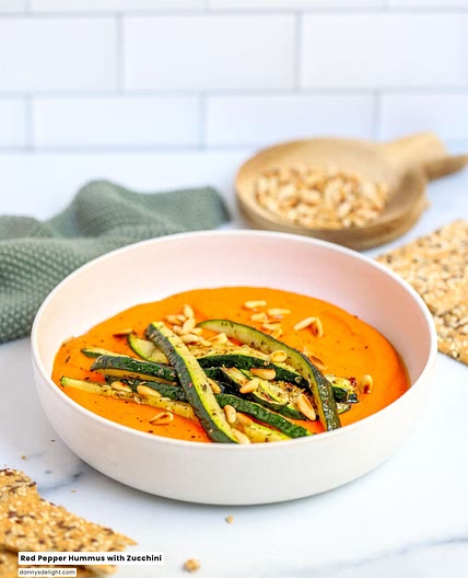 Red Pepper Hummus with Zucchini