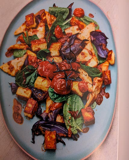 Paneer, spinach and tomato salad