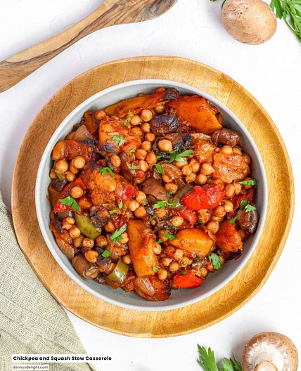 Chickpea and Squash Stew Casserole