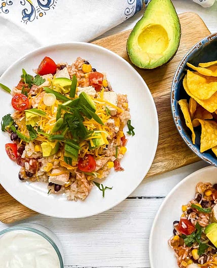 Slow Cooker Chicken and Rice Burrito Bowl Recipe