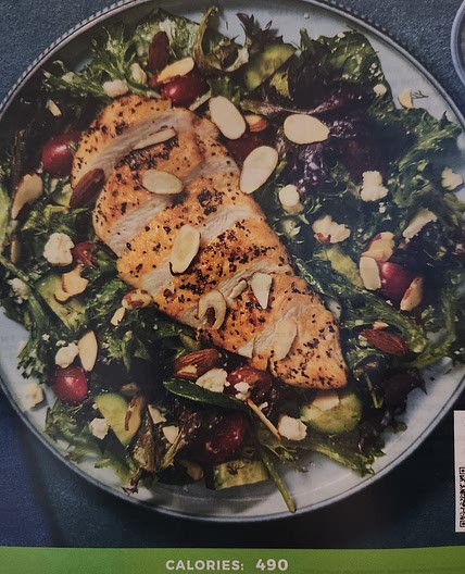Greek salad with herbed chicken and feta