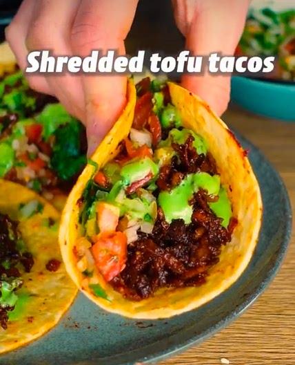 Shredded Tofu tacos 