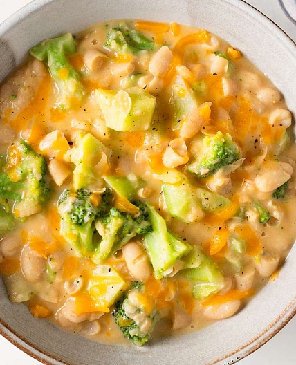 Broccoli Cheddar Creamy Beans