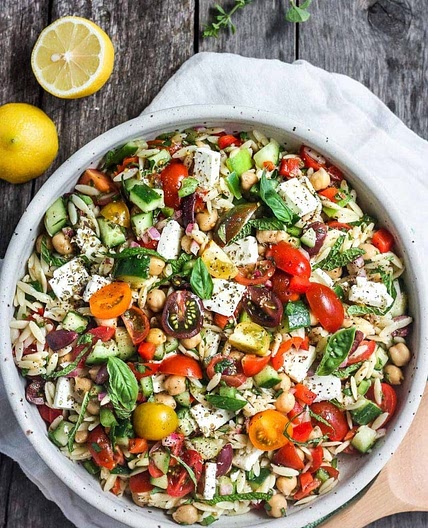 Greek Fusilli Pasta Salad