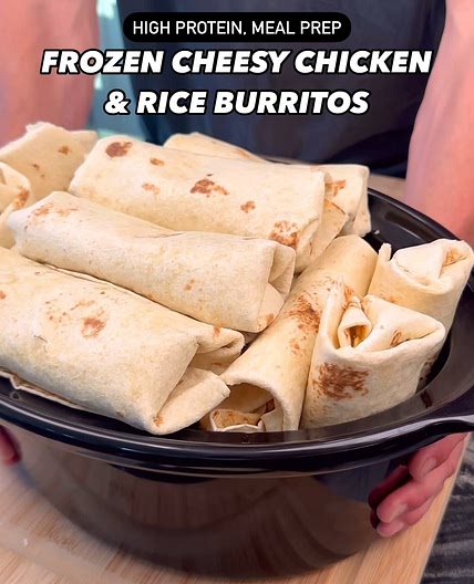 Frozen Cheesy Chicken & Rice Burritos