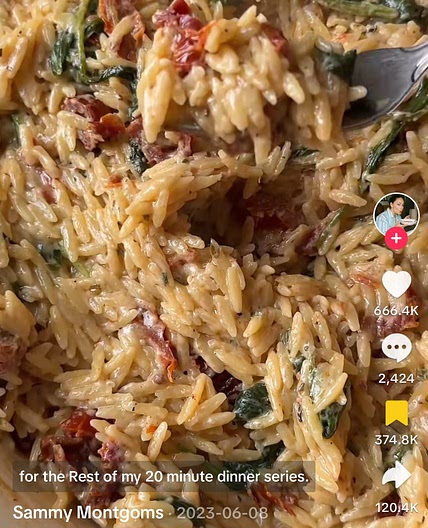 Boursin spinach orzo