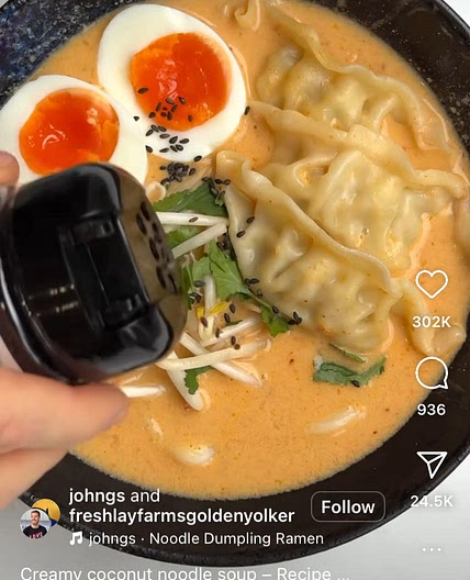 Creamy coconut noodle soup 