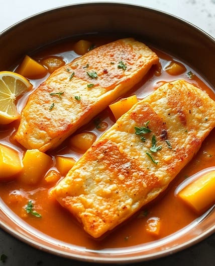 Panga en salsa de pescado con patatas 