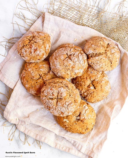 Rustic Flaxseed Spelt Buns