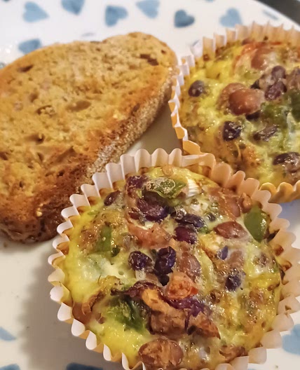 High Protein Egg and Bean Muffins