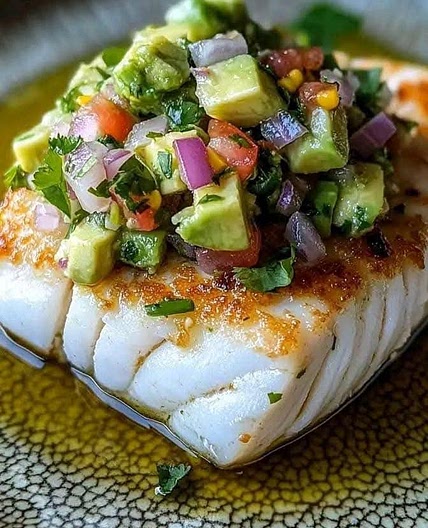 Coconut Lime Fish with Avocado Salsa