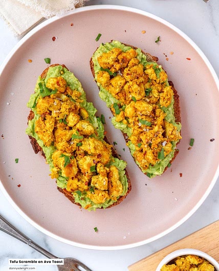 Tofu Scramble on Avo Toast