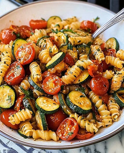 Gesunde Tomaten-Zucchini-Pasta