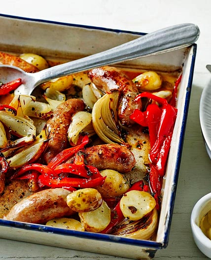 Roasted sausage and potato supper
