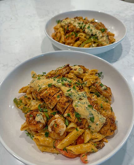 Cajun Shrimp and Chicken Pasta