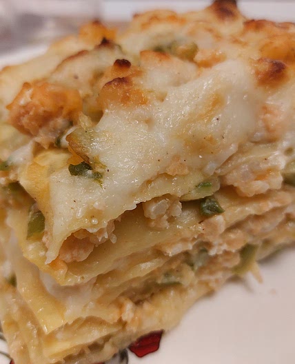Lasagne -  Prawns, Salmon, and Asparagus
