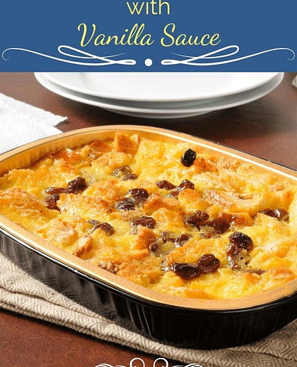 Classic Bread Pudding with Vanilla Sauce