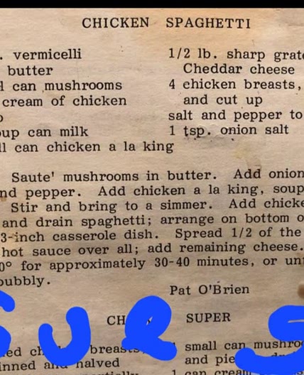 Sue Schneiders Chicken Spaghetti