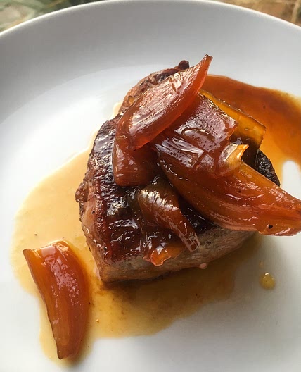 Caramelized Shallots with N.Y. Steaks