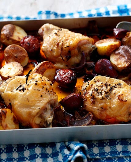 Chicken with chorizo and potatoes