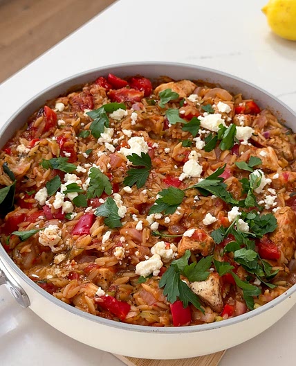 One Pan Greek Chicken Orzo