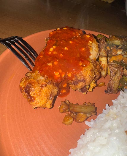 Smashed Fried Chicken with Sambal