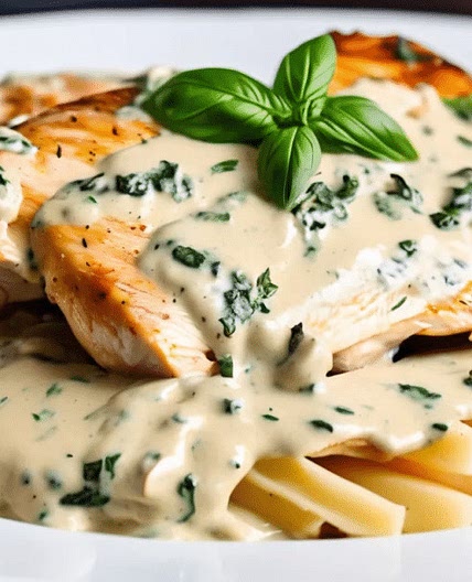 Chicken in Basil Cream Sauce