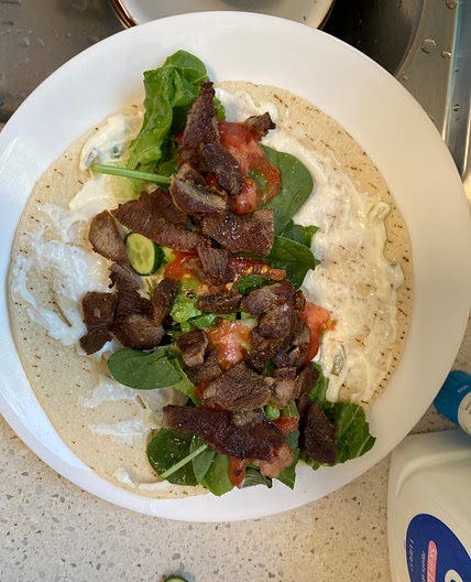 Lamb Souvlaki with leftovers