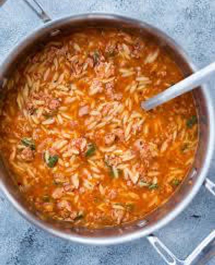 Italian Sausage and Orzo soup