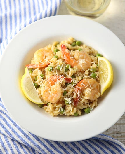 Easy Shrimp Risotto with Peas