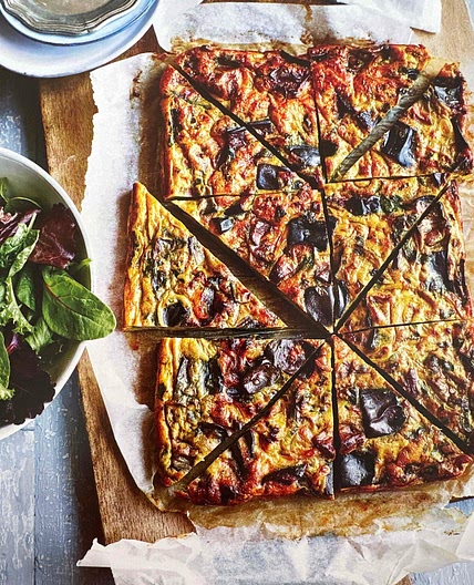 Eggplant and caramelized onion kuku