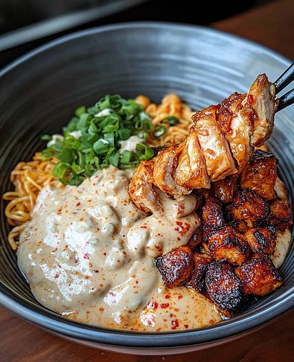 Spicy Chicken Ramen Bowl with Creamy Sauce