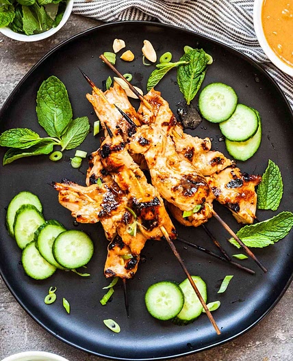 Chicken Satay & Cucumber Salad
