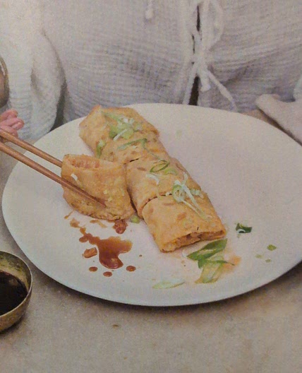 Taipei crispy pancakes with gruyere and kimchi