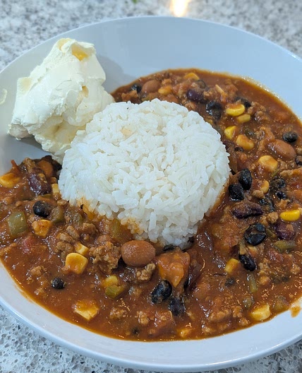 High Protein Chili with Brown Rice