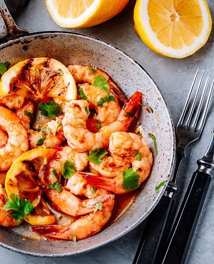 Sticky Chilli Prawns and Rice