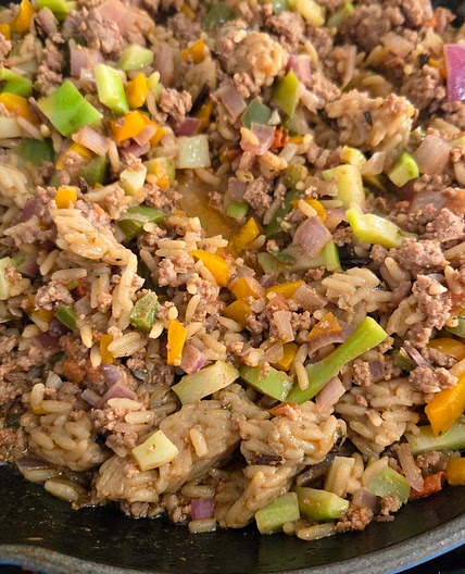 Stuffed Bell pepper skillet