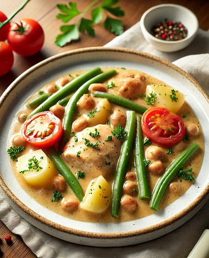 Romig eenpansgerecht met kip, groenten en aardappelen Cookeo