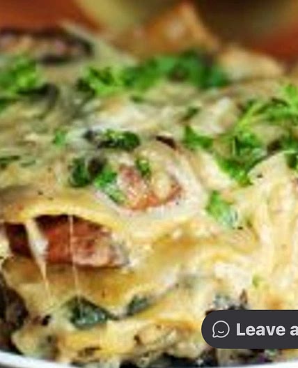 Alfredo Spinach mushroom chicken Gluten Free  Lasagna