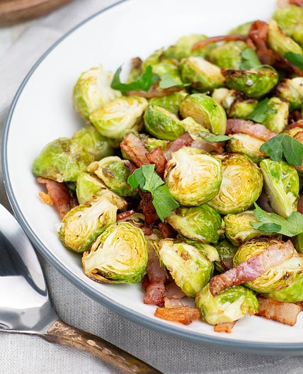 Air Fryer Brussels Sprouts with Bacon