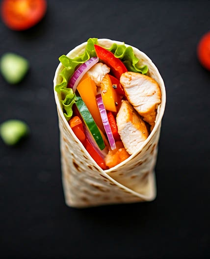 Hühnchen-Gemüse-Wrap