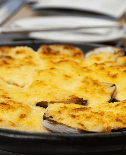Baked Razor Clams with Parmesan