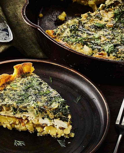 Spanakopita-Inspired Potato Crust Quiche