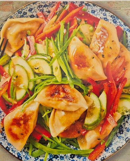 Asian Pork Potsticker Dumpling Salad