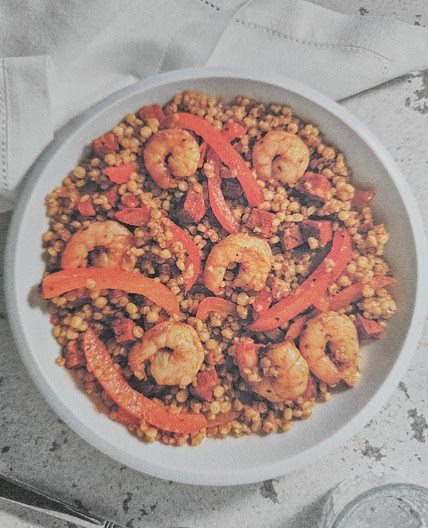 Couscous perlé crevette chorizo