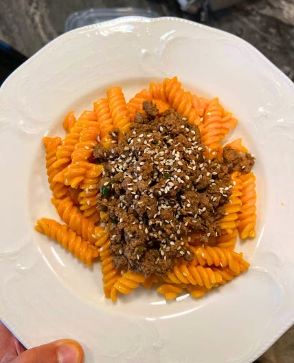 KOREAN BEEF & CHEESY GOCHUJANG PASTA