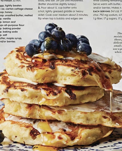 Honey-Lemon Cottage Cheese Pancakes
