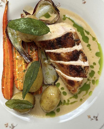 Chicken with cider sauce